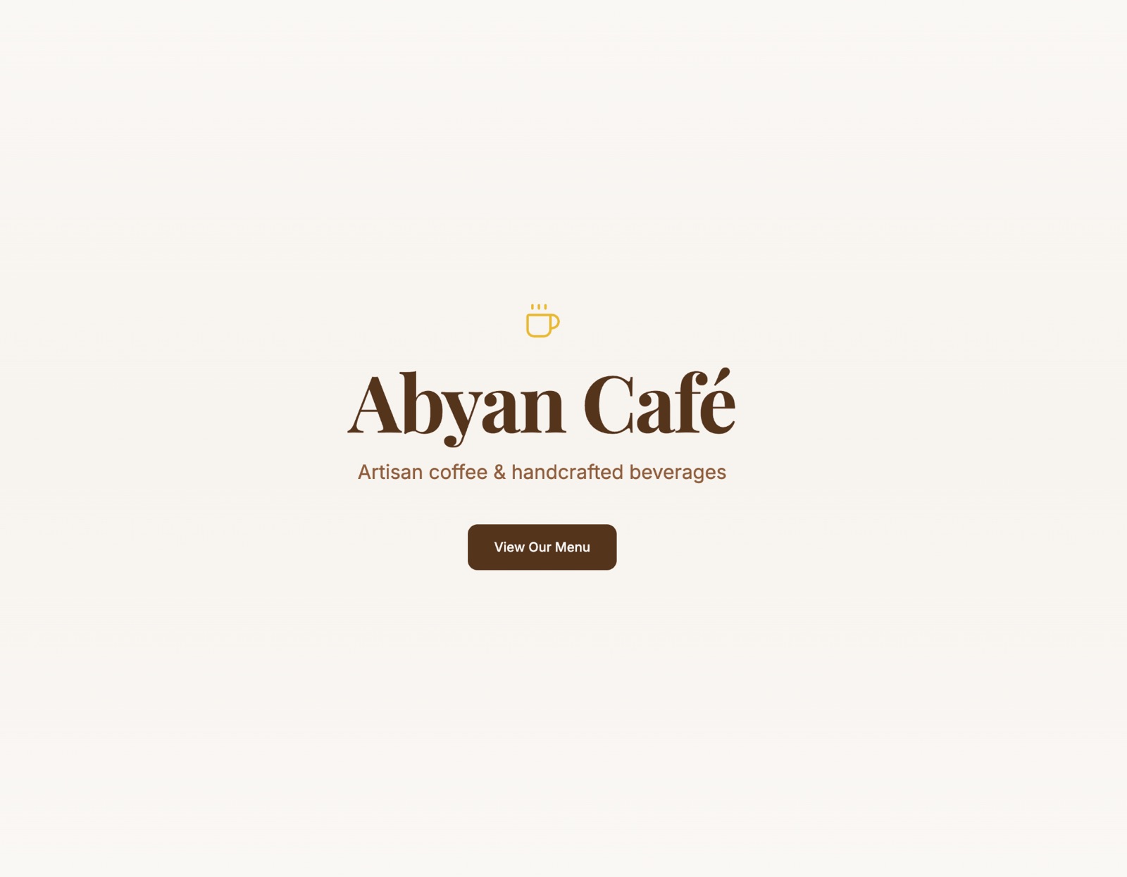 Abyan Cafe website or app screen 1