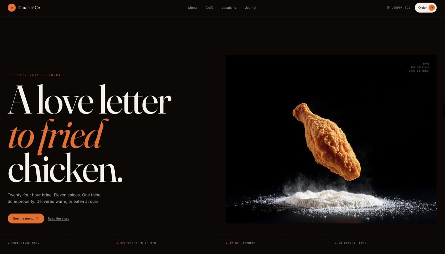 Cluck & Co concept website preview