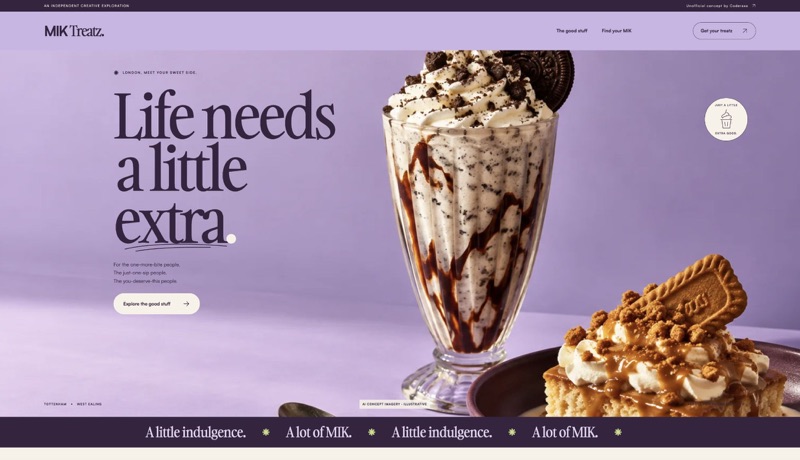MIK Treatz concept website preview